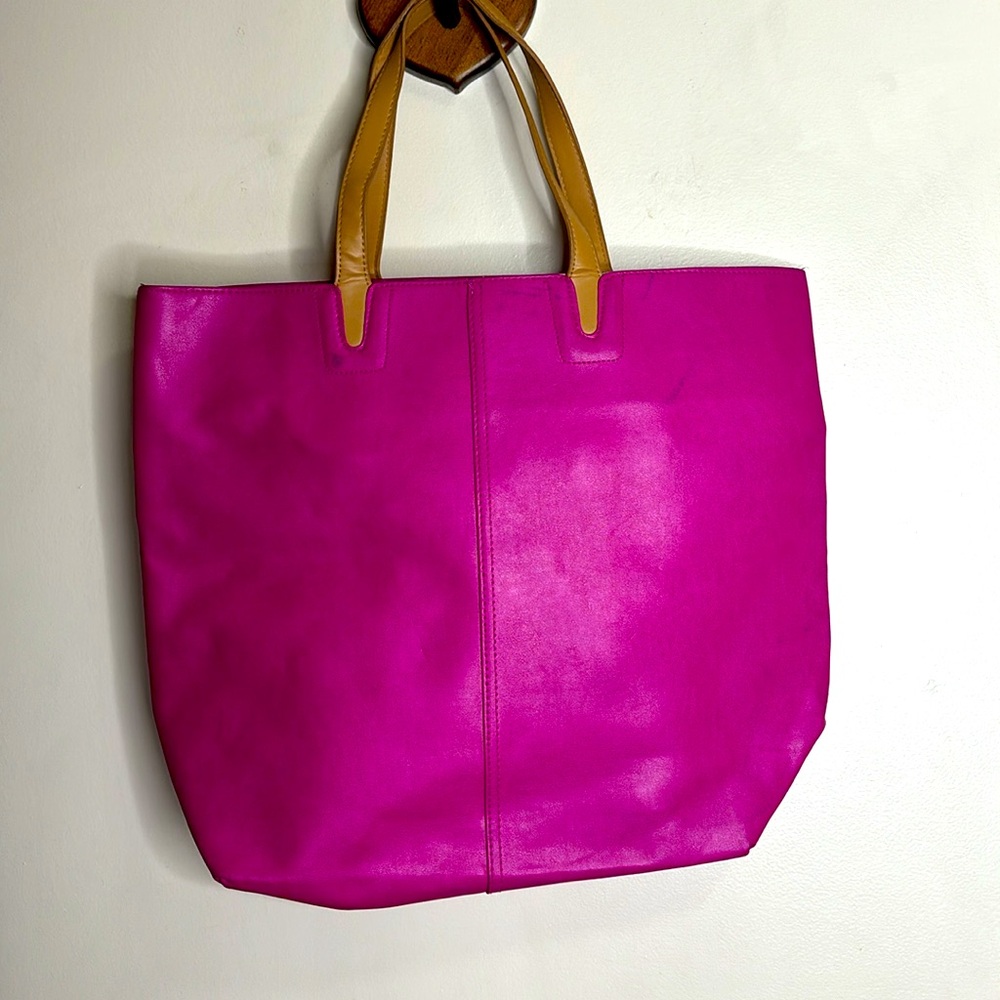 Victoria’ Secret | Bright Pink Leather Sturdy Carry Bag | Stylish Tote | Satchel - Picture 5 of 10